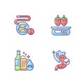 Foodstuff RGB color icons set