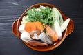 Foodstuffs of Seafood Sumo Wrestler Hot Pot