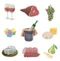 Foodstuffs. set of colored vector icons on a white