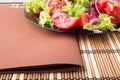 Foodstyle background closeup view of a plate with fresh salad Royalty Free Stock Photo