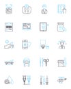 FoodTech linear icons set. Innovation, Sustainability, Automation, Traceability, Agtech, Biotech, Farm-to-table line Royalty Free Stock Photo