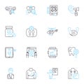 FoodTech linear icons set. Innovation, Sustainability, Automation, Traceability, Agtech, Biotech, Farm-to-table line Royalty Free Stock Photo