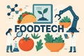 Foodtech Logo With Vegetables Illustration 031125 Royalty Free Stock Photo
