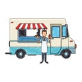 Foodtruck restaurant  scribble Royalty Free Stock Photo