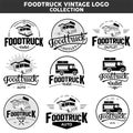 Foodtruck vintage logo collection Royalty Free Stock Photo