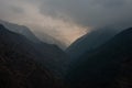 Foogy Mountains Layer in Himalayas - Himachal, India Royalty Free Stock Photo