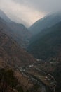 Foogy Mountains Layer in Himalayas - Himachal, India Royalty Free Stock Photo