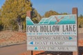 Fool Hollow Lake, Camping Area, Boat Ramp, Day Use Area Sign. In Show Low, Navajo County, Apache Sitgreaves National Forest, Arizo Royalty Free Stock Photo