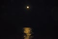 The fool moon over the sea and the moonpath Royalty Free Stock Photo
