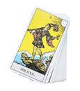 The Fool and other tarot cards on white background, top view Royalty Free Stock Photo