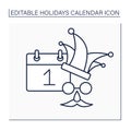 Fools day line icon