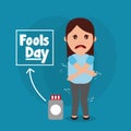 Fools day woman joke humor creativity