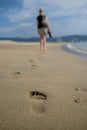 Foorprints of girl in Wakayama