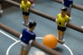 Foosball game close up diagonal Royalty Free Stock Photo