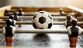 Foosball - Mini Table Football Game with Old Soccer Ball - Generative Ai Royalty Free Stock Photo
