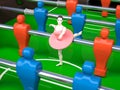 Foosball table with dancer girl, female sports concepts