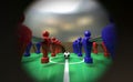 Foosball Table Through A Peephole Royalty Free Stock Photo