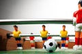 Foosball table players Royalty Free Stock Photo