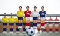 Foosball table players Royalty Free Stock Photo