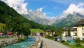 Foot of the alpine mountains.