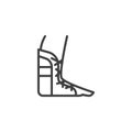 Foot ankle brace line icon