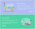 Foot and Back Massage Techniques Poster Set Vector