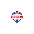 Foot Ball Logo Design. Soccer Club Logo Emblem Royalty Free Stock Photo