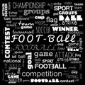 foot ball word cloud,text,word cloud use for banner, painting, motivation, web-page, website background, t-shirt & shirt printing Royalty Free Stock Photo