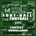 foot ball word cloud,text,word cloud use for banner, painting, motivation, web-page, website background, t-shirt & shirt printing Royalty Free Stock Photo