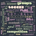 foot ball word cloud,text,word cloud use for banner, painting, motivation, web-page, website background, t-shirt & shirt printing Royalty Free Stock Photo