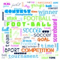 foot ball word cloud,text,word cloud use for banner, painting, motivation, web-page, website background, t-shirt & shirt printing Royalty Free Stock Photo