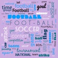 foot ball word cloud,text,word cloud use for banner, painting, motivation, web-page, website background, t-shirt & shirt printing Royalty Free Stock Photo