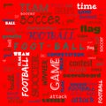 foot ball word cloud,text,word cloud use for banner, painting, motivation, web-page, website background, t-shirt & shirt printing Royalty Free Stock Photo