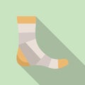 Foot bandage icon flat vector. Accident patient