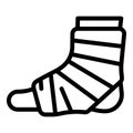 Foot bandage icon, outline style