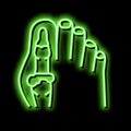 foot big toe bone gout neon glow icon illustration
