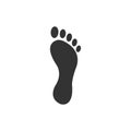 Foot black icon. Bare human foot vector illustration. People footprint Royalty Free Stock Photo