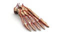 Foot bones with Arteries perspective view