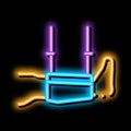 foot brace neon glow icon illustration