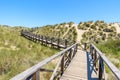 Foot bridge at Cala Mesquida - coast of island Mallorca, Spain