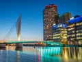 Foot bridge at Salford quays at BBC Media city in Manchester