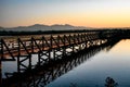 Foot Bridge to bird nesting area and other wildlife refuge Royalty Free Stock Photo