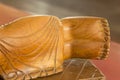 Foot buddha wooden carving. Thai style wooden carving Royalty Free Stock Photo