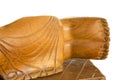 Foot buddha wooden carving. Thai style wooden carving Royalty Free Stock Photo