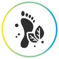 foot care icon, beauty spa concept, leg with leaves, green footprint, flat symbol Royalty Free Stock Photo