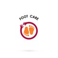 Foot Care Logo.Human foot icon.Foot spa concept.Vector