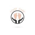 Foot Care Logo.Human foot icon.Foot spa concept.Vector