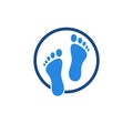 Foot in circle logo vector.