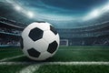 Foot competition goal football stadium game kick soccer sport ball photo, representing sports action Royalty Free Stock Photo