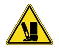 Foot Crush Warning Label, International Crushing Of Toes Foot Hazard Symbol Vector EPS10